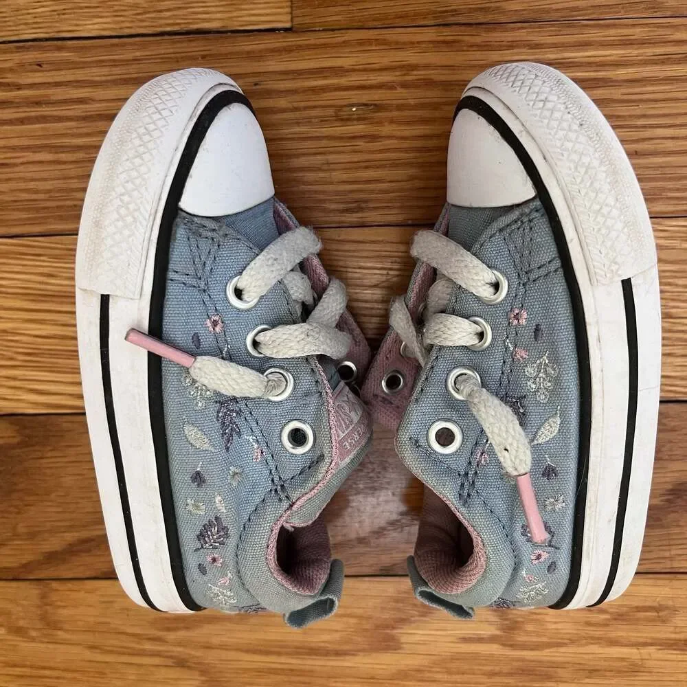 Converse Chuck Taylor All Star Low Top Floral Embroidery Sneakers Infant Size 5